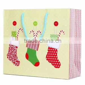 For Christmas Gift Hose Paper Bag Paper Bag Gift Bag Shopping Paper Bag Low Price Customized Logo thumbnail-2
