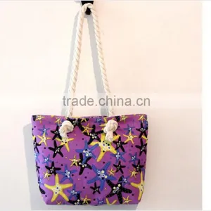 Fashion Design Stripe Beach Bag With Zipper thumbnail-3