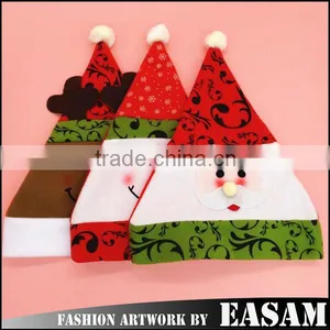 Christmas Indoor Decoration Stamp 3 Colors Knitted Christmas Santa Hat thumbnail-1