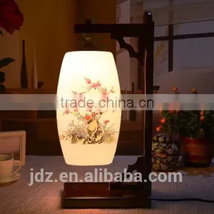 Ceramic Handpainted Antique Wooden Table Lamp for Hotel thumbnail-4