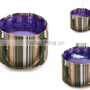 Foldable Wash Basin With Portable Carry Pouch Outdoor Water Bag Wash Bucket thumbnail-5