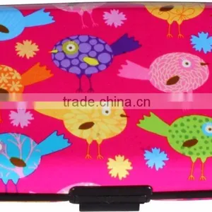 Luckiplus Inventory Black With Yellow Floral Aluminum Wallets Identity Theft Blocker thumbnail-2