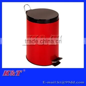Red Color Professional Design Stainless Steel Dustbin thumbnail-1