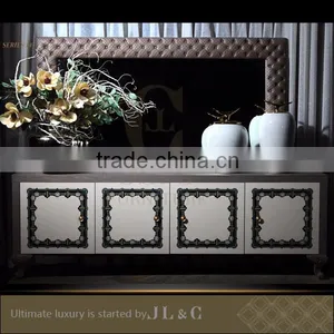 AM14-02 Leather Frame Mirror Dresser Mirror Delicate Sculpture for Luxury Bedroom Sets-JLC Luxury Home Furniture thumbnail-1