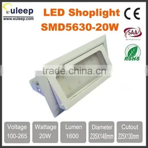 Euleep 20W Squaredownlight, SMD5630/5730 20W Retangle Downlight, Led Shoplight Witch Frosted Glass/pc Anti-dazzle Light thumbnail-1