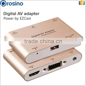Customized Multifunction VGA / Audio Connector USB-A / Micro USB Digital Av Multiport Adapter thumbnail-3