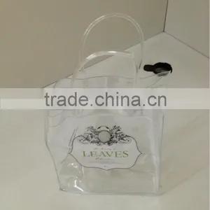 Promotion Printing Clear Pvc Plastic Wine Chill Handle Bags thumbnail-1
