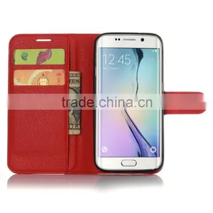 Wholesale Folio Stand Case for Samsung GALAXY S7 Edge PU Leather Flip Cover With Wallet thumbnail-5