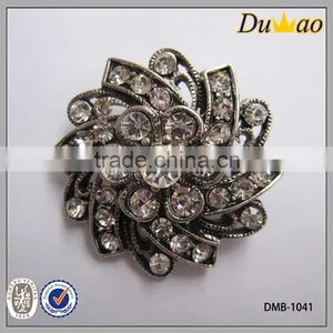 Flower Rhinestone Casting Delicate Button thumbnail-2