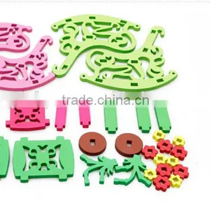 2016 New Design Colorful Chair Happy Wooden 3d Puzzle for Kids thumbnail-3
