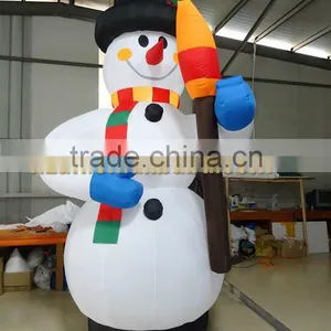 Giant Inflatable Snowman With Broom for Festival Decoration thumbnail-2