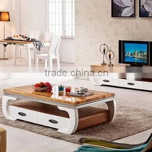 Wood&Marble End Table, Elegant Living Room Furniture thumbnail-3
