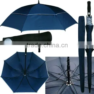 Windproof Double Canopy Auto Golf Umbrella thumbnail-1