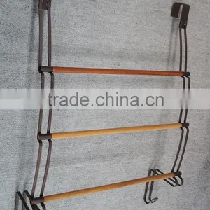 Teak Over the Door Towel Rack ORB Powder Coating Finish thumbnail-1