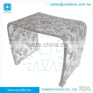 Gold Flower Pattern Bathroom House Plastic Acrylic Chair thumbnail-6