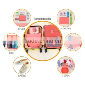 Breathable Polyster Zip Lock 6-PCS/Set Travel Packing Cubes for Luggage Organizer thumbnail-3