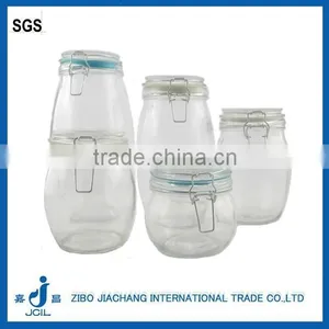 Airtight Glass Storage Canister With Clip Lids thumbnail-1