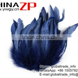 NO.1 Supplier ZPDECOR Bulk Sale Good Cheap Navy Dyed Chicken Rooster Schlappen Feathers thumbnail-2