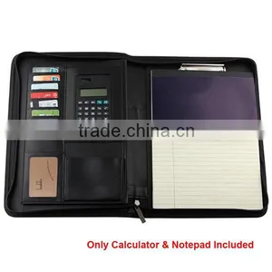 Boshiho PU A4 Leather Portfolio With Custom Zipper Case thumbnail-3