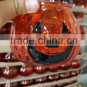 Pumpking Shaped Glass Candle Jars for Halloween thumbnail-3