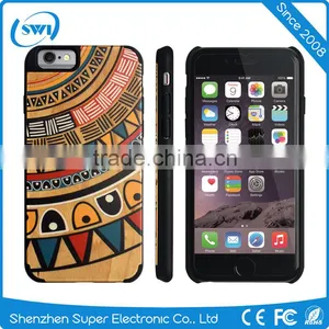 2016 Low Price China Mobile Phone Real Wooden Bamboo 3D Colourful Pattern Cover Cases For IPhone 6 6S 7 Plus Back Case thumbnail-6