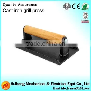 Wood Handle Cast Iron Grill Press thumbnail-1