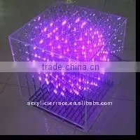 Colorful Acrylic LED Light Cube/Pink Acrylic LED Light Decoration Products thumbnail-1