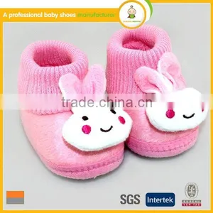 Hot Sale High Quality Cute Lovely Rabbit Pattern Boy Girl Comfortable Soft Sole Warm Winter House Baby Walking Shoes thumbnail-3