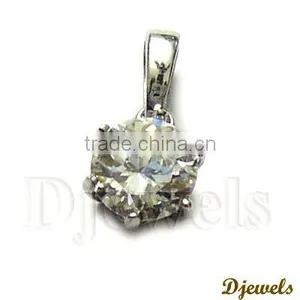 White Gold Diamond Pendant, Ladies Pendant, Diamond Jewelry thumbnail-3
