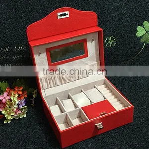Factory Wholesale Custom Luxury Leather Jewelry Box, Red Beautiful Watch Box thumbnail-3