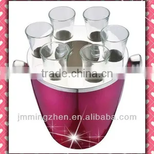 High Quality Stainless Steel Ice Bucket With Glass Cup thumbnail-1