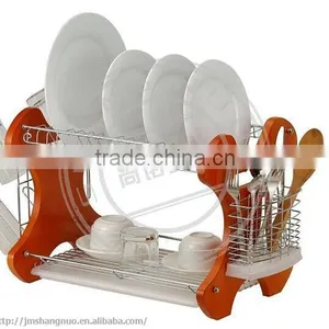 Wooden Dish Rack With Plastic Tray thumbnail-1