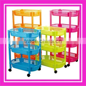 4 Layers Plastic Shelf Rack With Wheels thumbnail-1