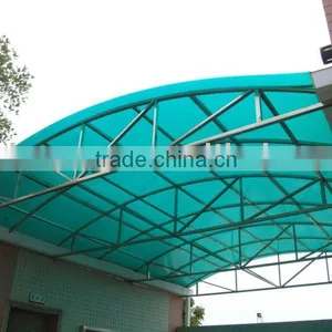 Green Material Waterproof and Sun Protector Polycarbonate Roofing Sheets for Passageway thumbnail-1