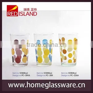 High Quality Promotional Thin Water Cup /drinking Glass Cup With Flower Design thumbnail-1