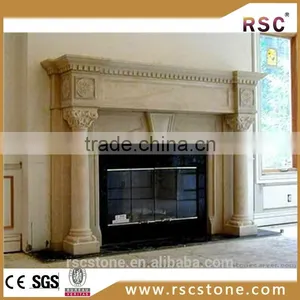 Limestone Marble Electric Fireplace Louis Marble Fireplace thumbnail-1