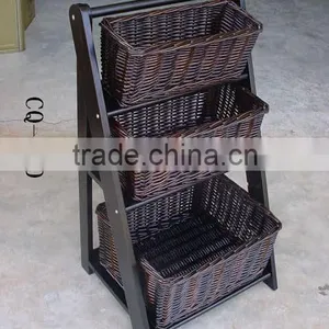 Wholesale Portable Willow Magazine Storage Baskets With Drawers Cabinet thumbnail-1
