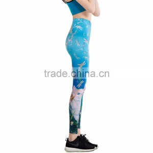 Amazon Best Saller Printed Women's Lightweight Printed Full Ankle Length Leggings for Summer(custom Logo) thumbnail-4
