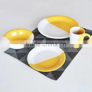 16pcs Two-tone Ceramic Dinnerware Set,stoneware Two-tone Dinner Set,16pcs Ceramic Dinnerware Set With Solid Colors thumbnail-2