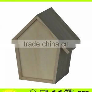 FSC Unfinished House Shape Drawer Wood Bird House thumbnail-5