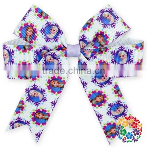 Wholesale Cartoon Pattern Girls Hair Bows With Clips Ribbon Tutu Hair Bow Holder thumbnail-1