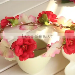 High Quality Bohemian Style Floral Flower Rose Party Wedding Hair Head Wreaths thumbnail-1