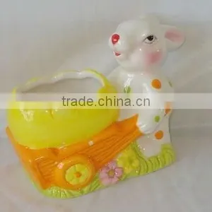 Wholesale Easter Ceramic Candle Holder With Bunny Design thumbnail-1