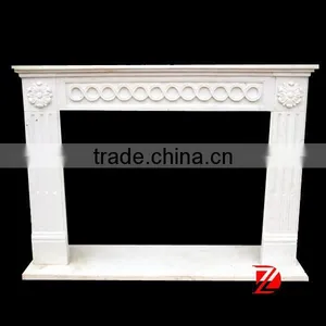 Ivory White Marble Fireplace Mantel thumbnail-1