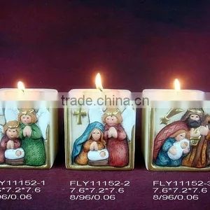 Ceramic Manger Candle Holder 11152 thumbnail-1