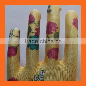 Polyester Shell Women Garden Gloves With PU Coated Palm Dip thumbnail-2