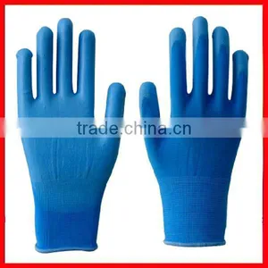 Blue Knit Gloves With pu in Palm thumbnail-1