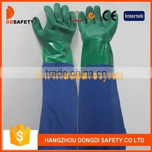 Blue Green Long Sleeve Househould Latex PVC Safety Working Gloves thumbnail-1