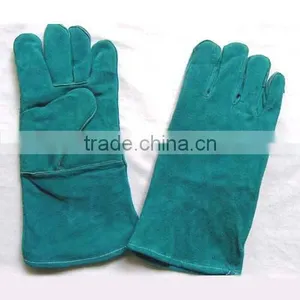 Blue Color Safety Gloves,Cow Split Leather Work Glove,Leather Welding Gloves thumbnail-3