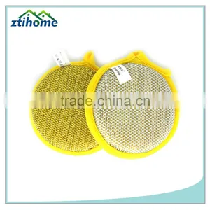 2 Pcs Sponge Metallic Dishcloths Round Scrubber Scouring Pad thumbnail-2